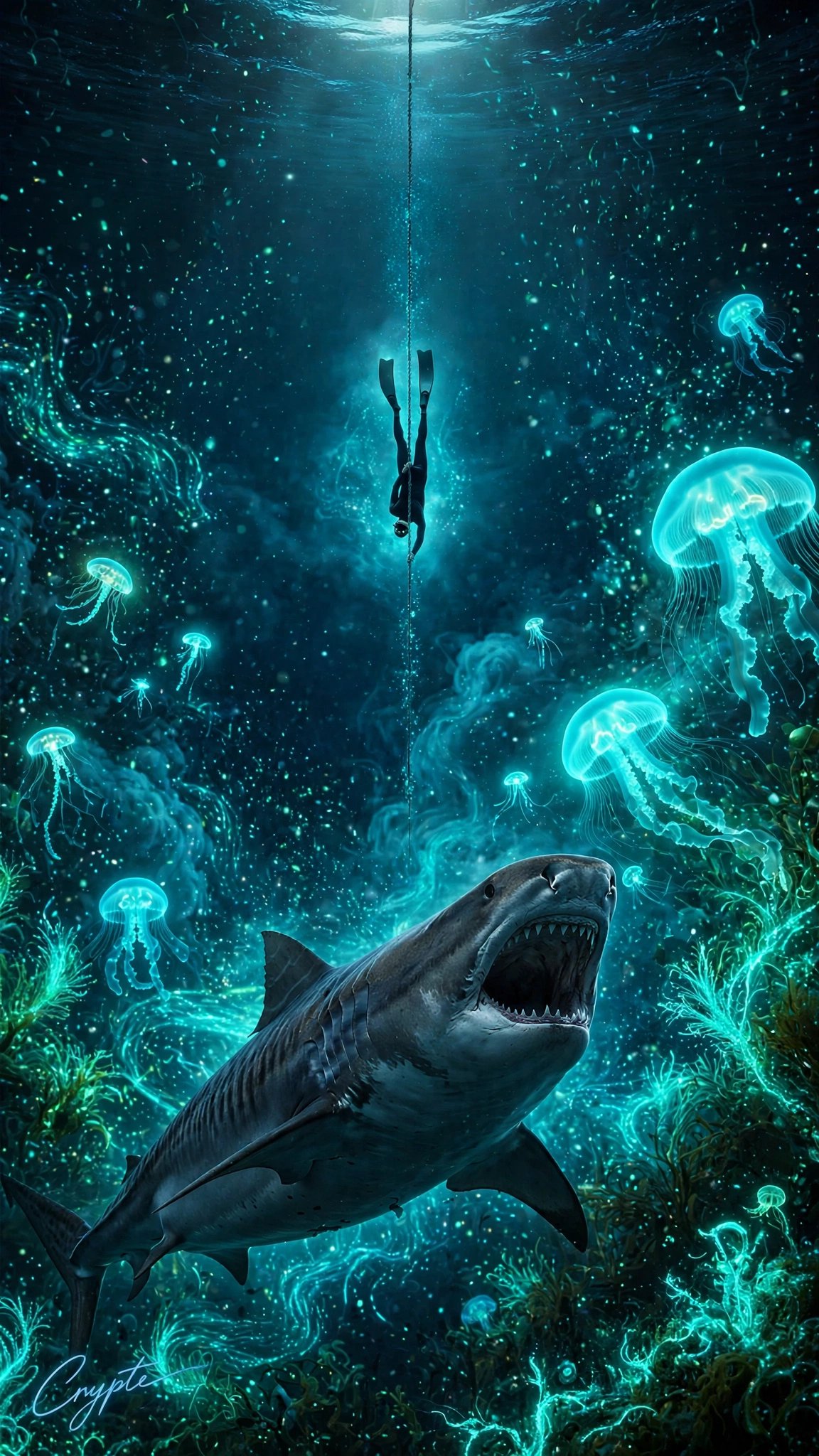 #SharkWeek Challenge🦈🦈🌊 — Hosted by the incredible @GuruScorpion 👌 Day 3: "Tiger Shark Depths"☄️