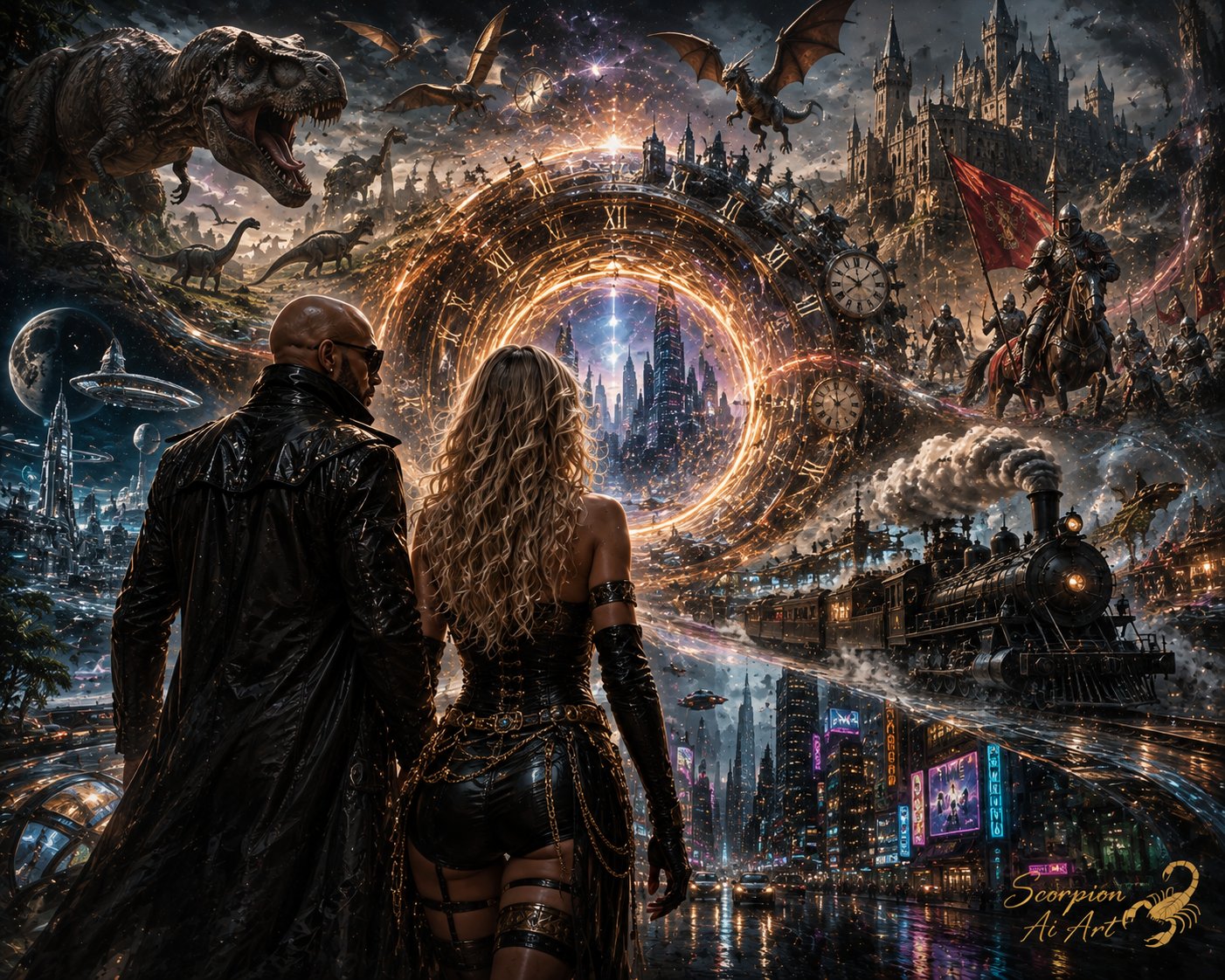 #AI2WCFinalRound by @cyberpopdreams.bsky.social Day 10 – Time Travel Theme: Time Travel