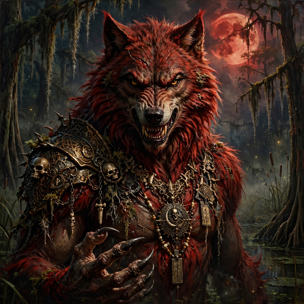 🎃 Day 3: Dire Wolf [werewolf] It stalks the bayou under the blood moon. #OctoberLegends | Hosted by…