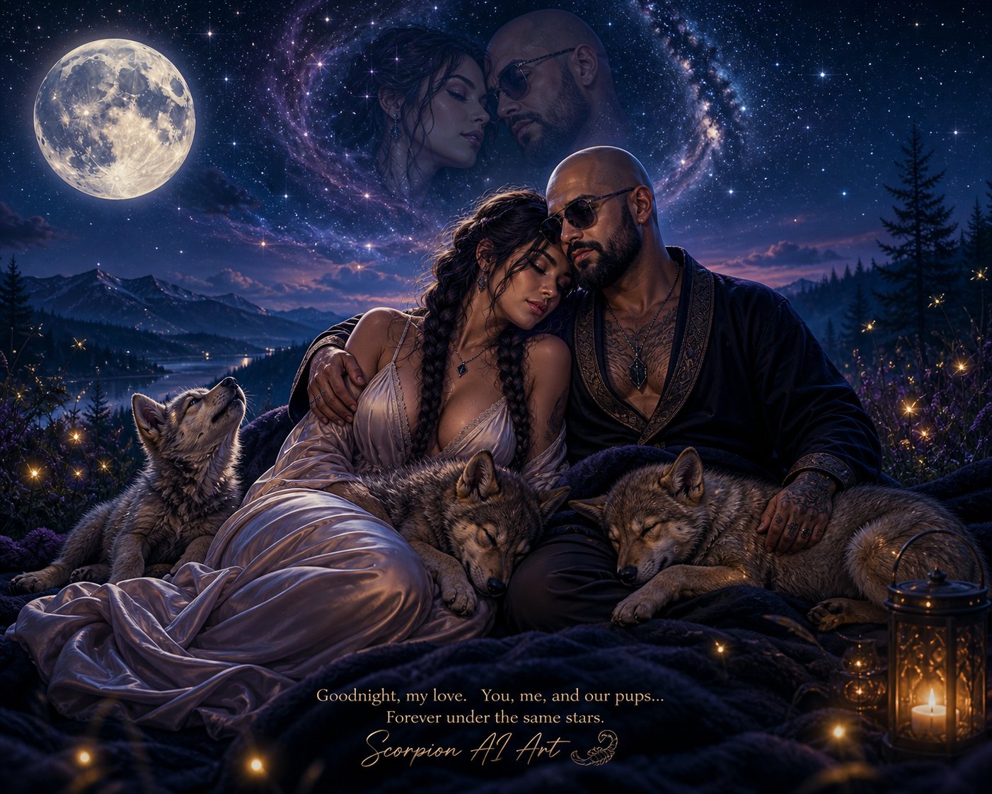 Goodnight 🌙 Made with my newly created Vibe Art Style #missingmygirl #ourfamily