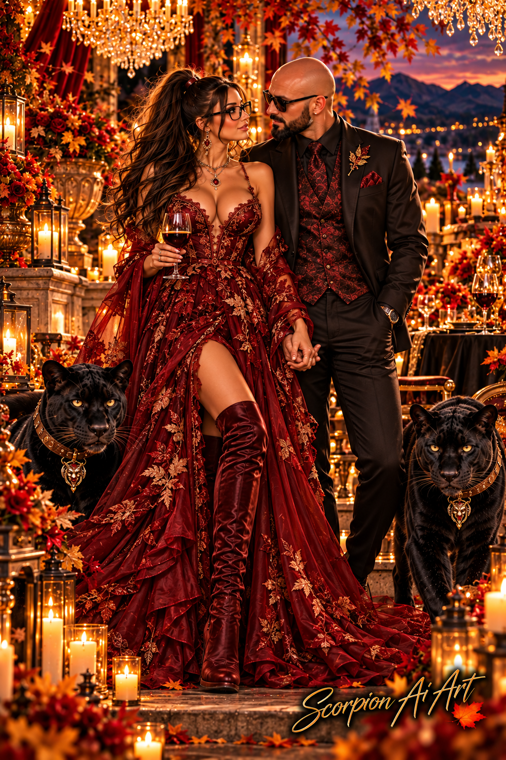 ✨ Day 6 — AUTUMN GLAMOUR Candles glow, shadows shimmer, and fall steps into its high‑fashion evening…