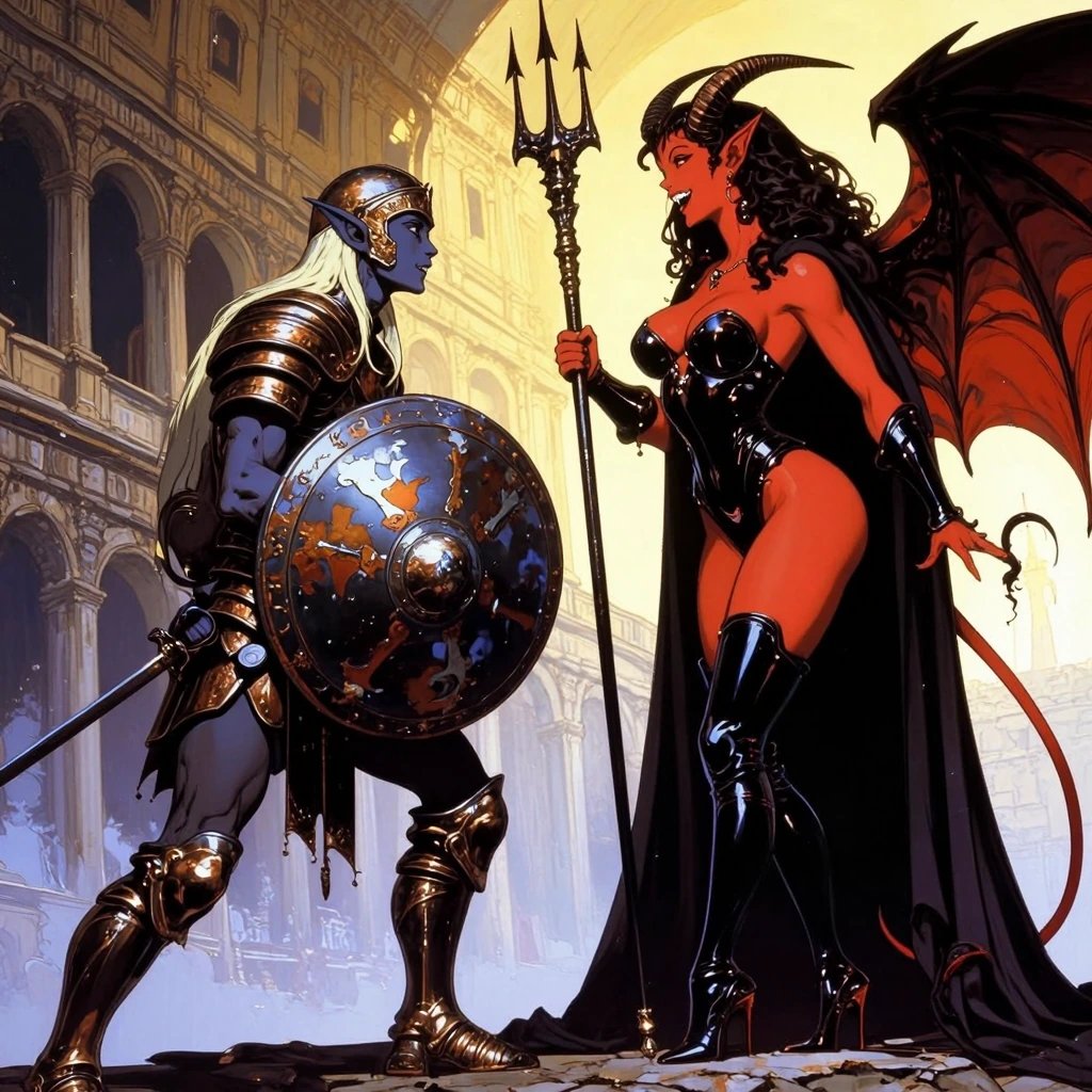 #RAIndomEncounters Day 11: 13 11 30 - Drow / Gladiator / Succubus It takes a steady hand, and a stro…