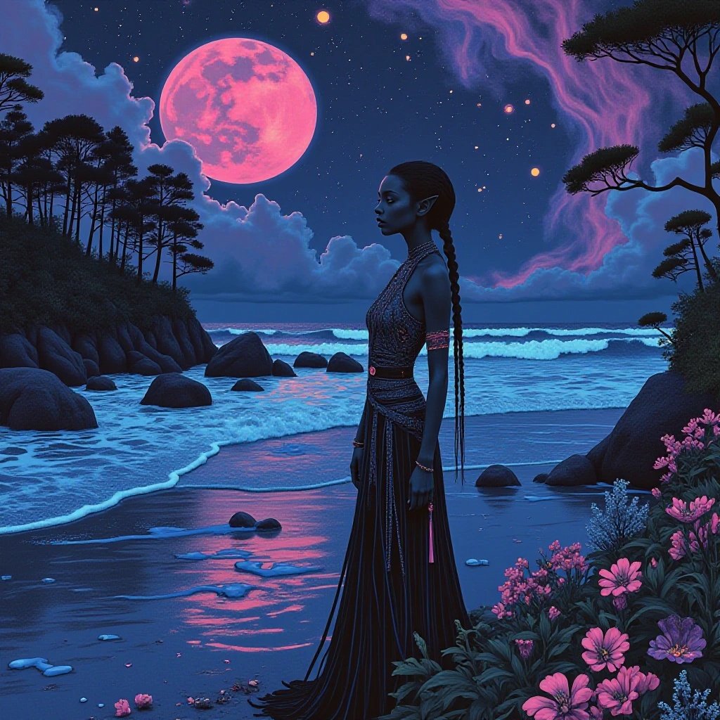 "Under a Pink Moon" β¨οΈπΊπππββ¬ #Nero via @Mirrorize #MirrorizeAI πͺ #Elvish οΈοΈοΈοΈ#AIγ’γΌγ #AIηζγ’γΌγ #AIart