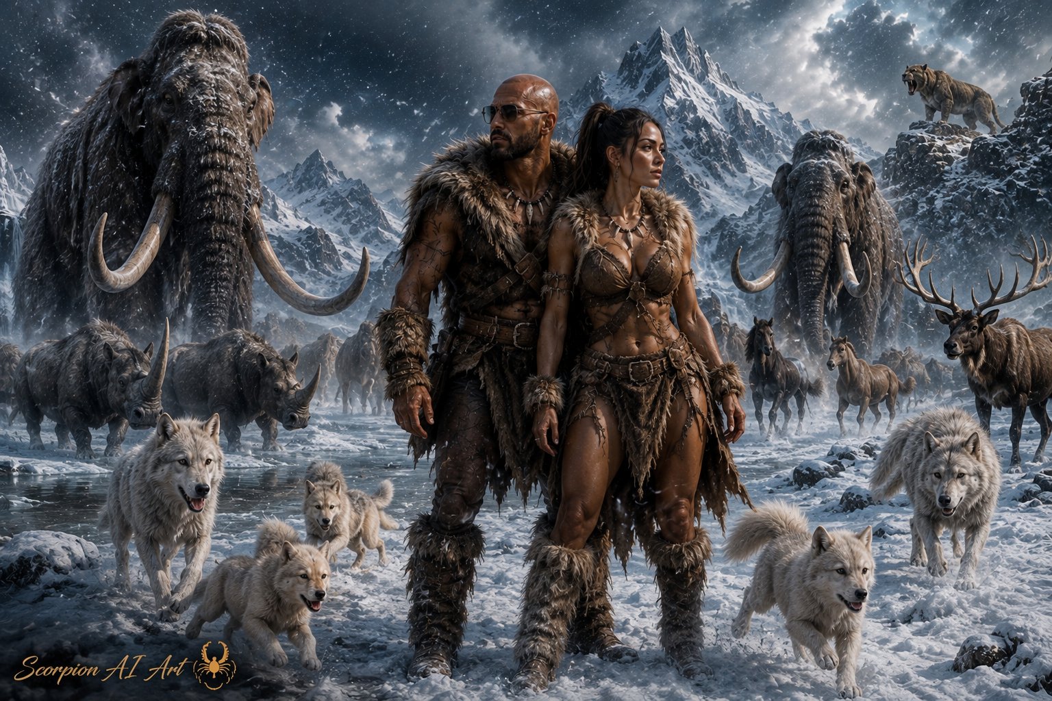 🐘 Day 5 – Giants of the Ice Age • #AiStoneAge Hosted by @GuruScorpion Today we honor the colossal ru…