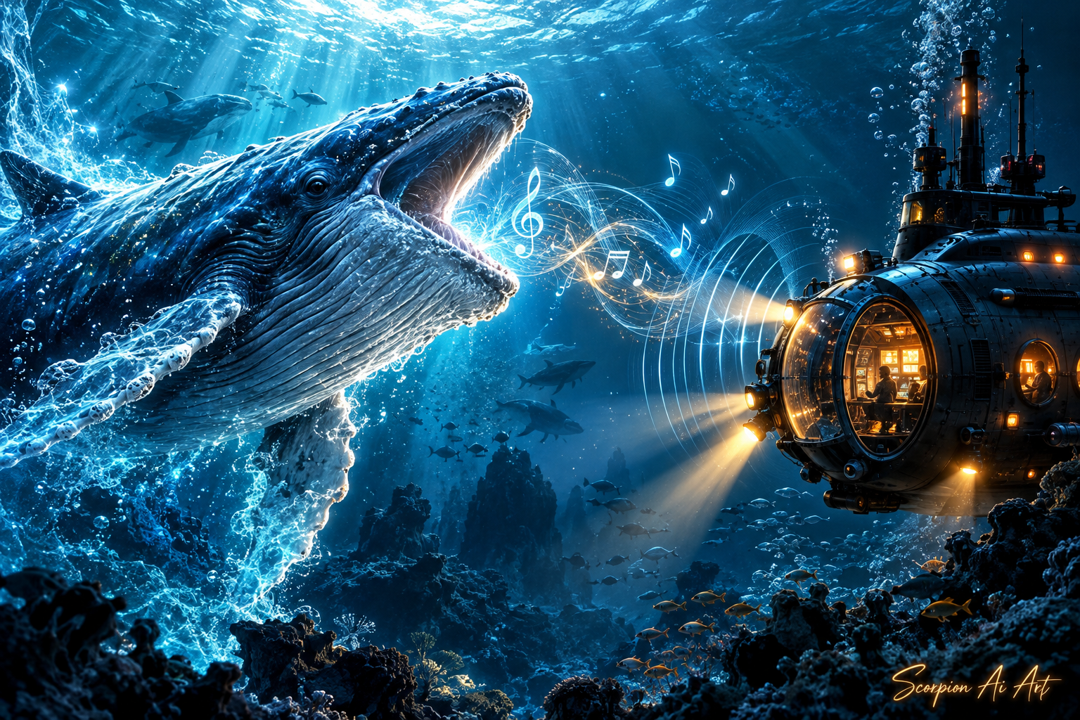 #dailyspark a whale singing back to a submarine